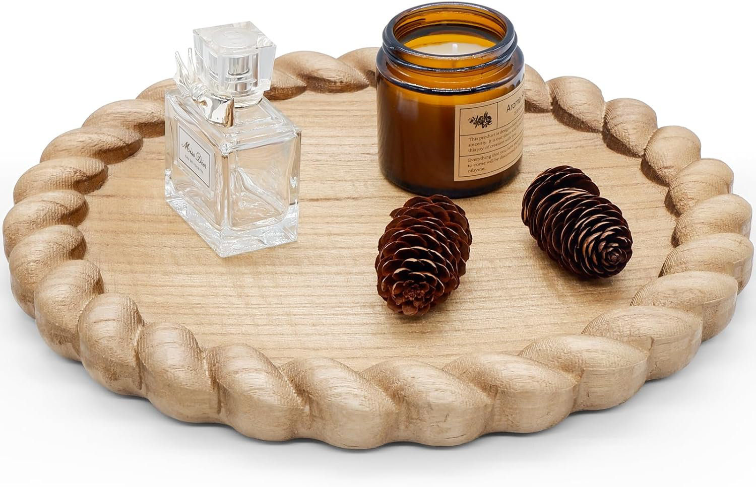 Plateau Rond Acacia 30 Cm – Plateau De Service Bois Massif Naturel, Déco Table Basse, Apéro, Bougies & Charcuterie
