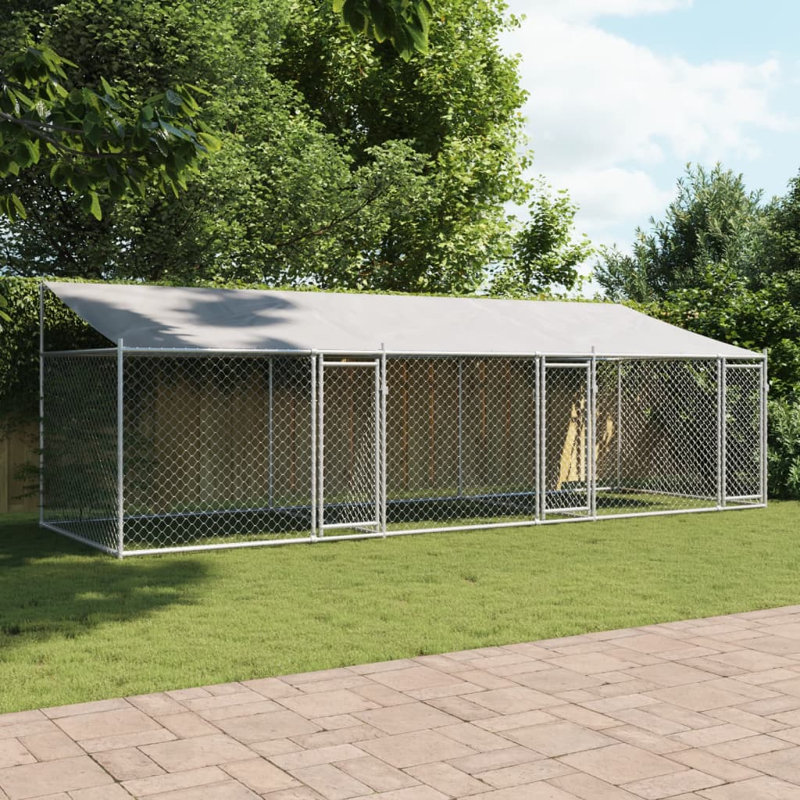 Angelia 200cm H Metal Yard Kennel, 200cm H x 600cm W x 200cm D