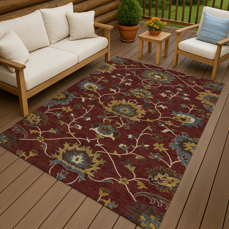 Machine Washable Indoor/Outdoor Chantille ACN2290 Global Rug, Rectangle 3' x 5'