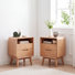 MCM Set of 2 Solid Wood Nightstand with 1 Drawer and Open Shelf