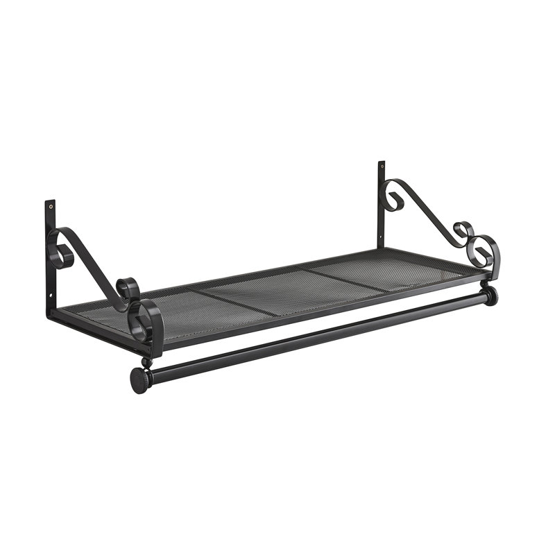 Argentine Metal Accent Shelf with Towel Bar