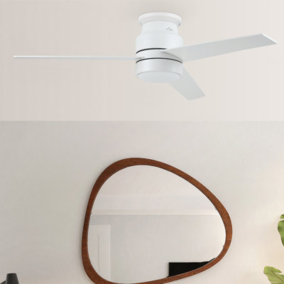 52"  3 - Blade LED Smart DC Ceiling Fan with Wall Control and Light Kit Included