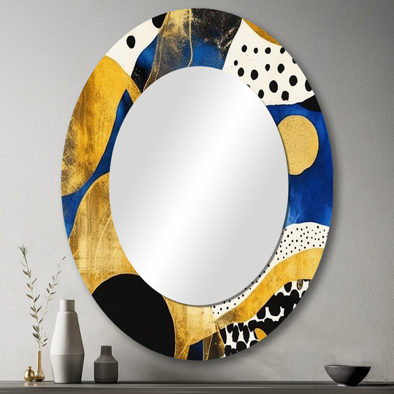 Maelynn - Miroir abstrait en métal, 43 po x 33 po