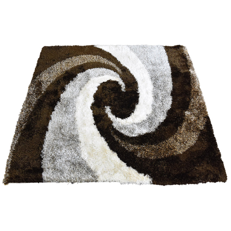 Area Rugs for Living Room, Bed Room - Heller Hand Tufted Shag Polyester Eco-Friendly Area Rugs - Square, Multicolor, Abstract, Contemporary Modern Design, High Pile Thick Handmade Anti Skid