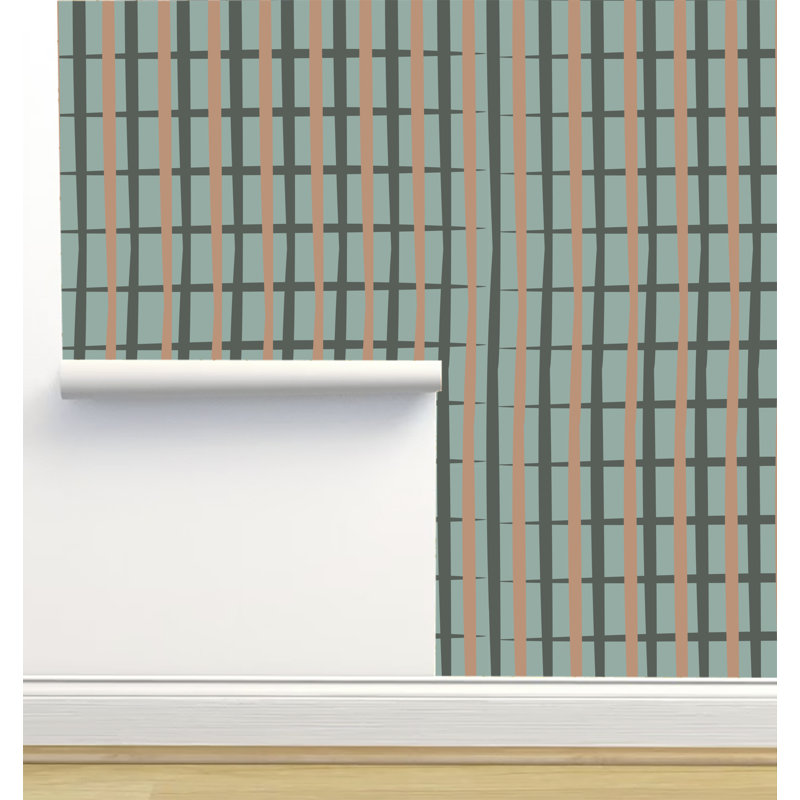 Rouleau de papier peint auto-adhésif texture L 6 pi x l 24 po Monor Designs, Orange et gris