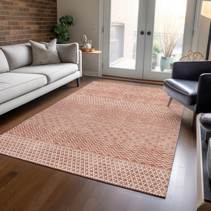 Tisdell Area Rug with Non-Slip Backing, Rectangle 5' x 7'6"