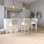 Tabouret de bar de 31 po, pivotant, assise et dossier rembourrés, blanc, gris, assemblage simple à 180 degrés, profondeur de 22,3 po, largeur de 22,32 po, hauteur de 43,52 po avec pivot, confortable
