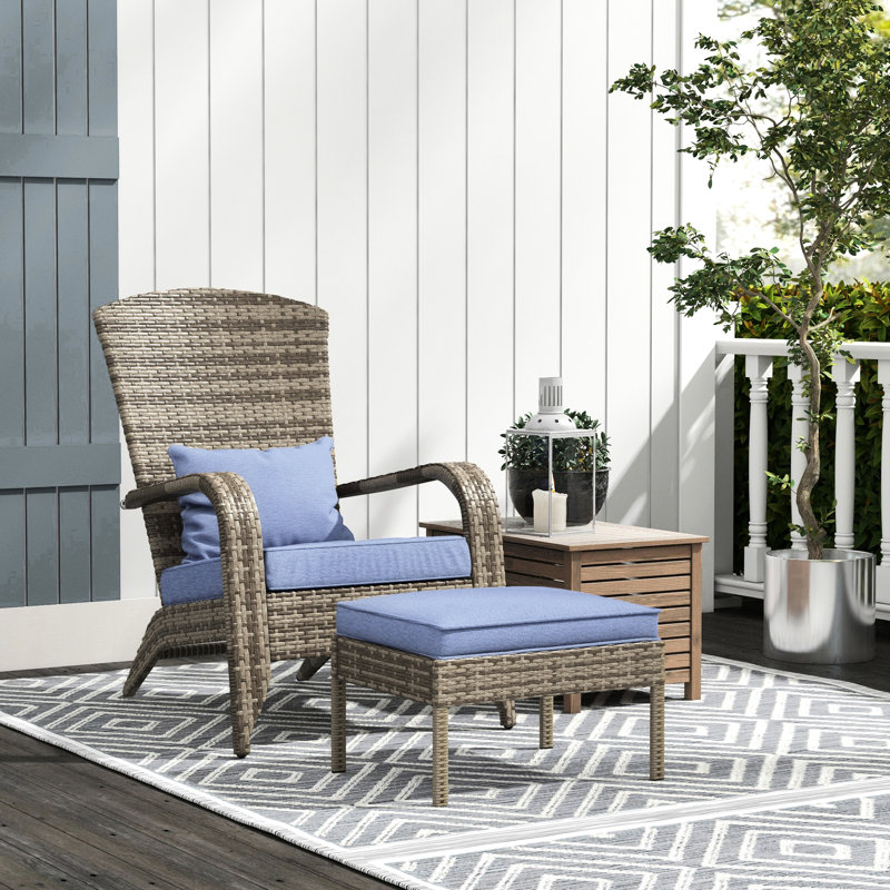 Chaise de patio et extérieur gris pour la cour. Siège relax, tissé à la main, assemblage rapide, coussins de siège agréables, dossier haut, patio spacieux et agréable, jardin