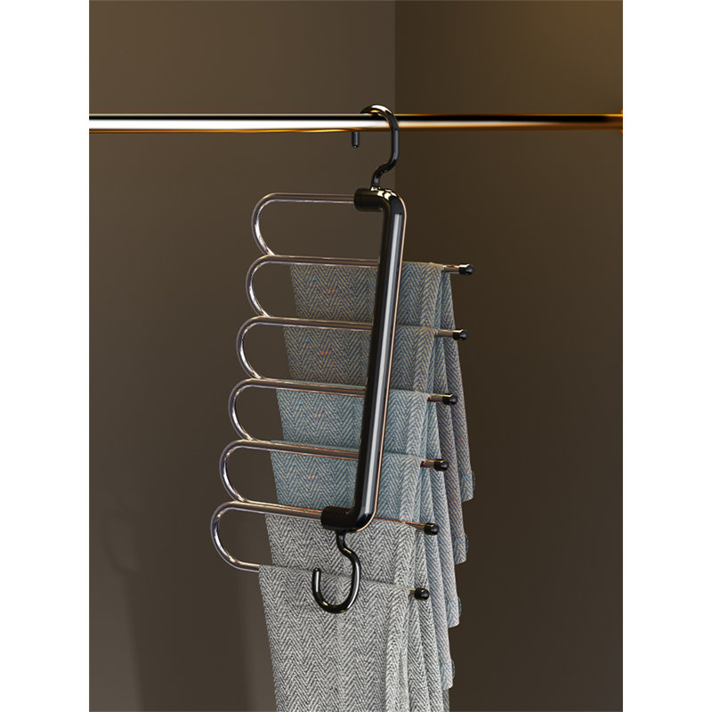Cintre anti-dérapant en acier inoxydable pour jupe / pantalon Omaryon, 2