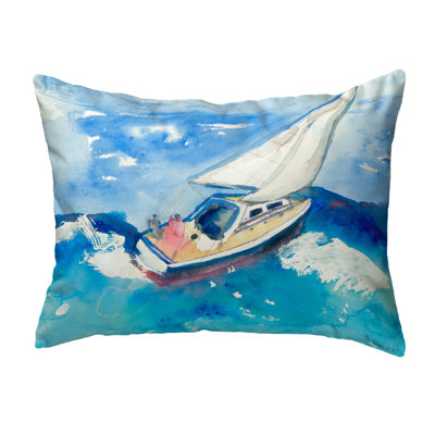 Sailboat Sailboat Outdoor Rectangular Throw Pillow
