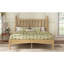 Lit plateforme en bois de style rétro avec tête de lit en forme de gourde-225400707
