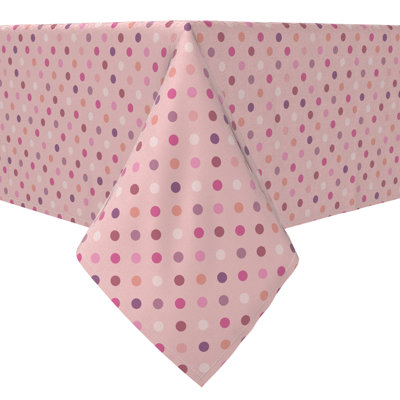 Fabric Textile Products, Inc. Rectangular Tablecloth, 100% Cotton, 60X84", Fun Pink Dots