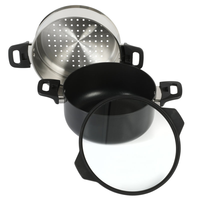 Kenmore Elite 9-Piece Black Nonstick Aluminum Stackable Cookware Set