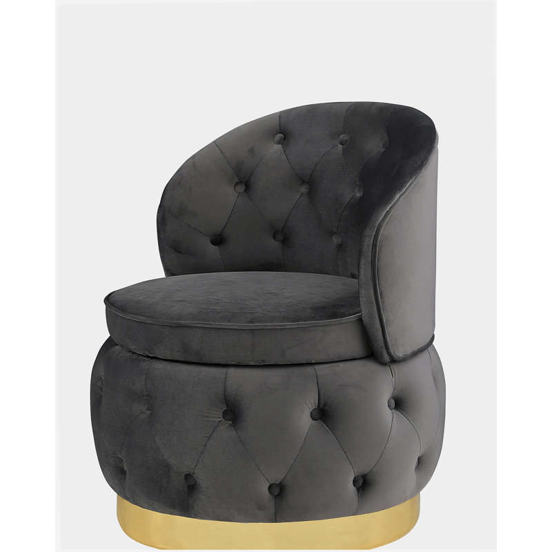 Chaise de rangement pivotante à 360 degrés, Gris