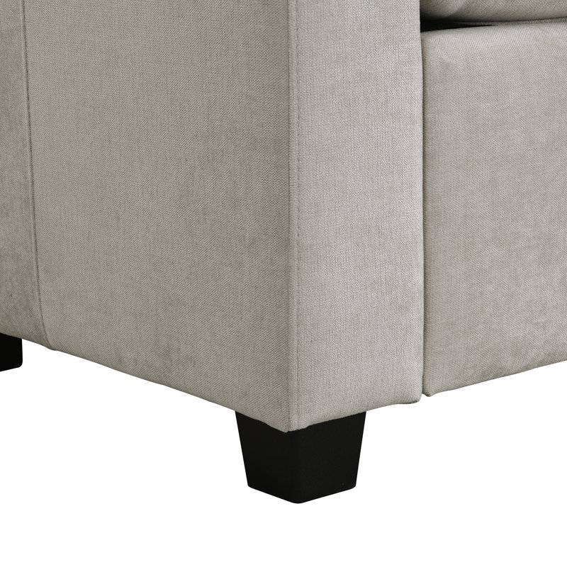Sectional Sofa Couch Sofa Bed U-Shaped Sofa With Movable Ottoman, Gray Chenille
