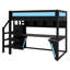 Base de lit de jeu compacte avec port USB intégré, bureau, garde-robe et DEL-1564413085