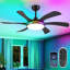 Ventilateur de plafond avec lumières et télécommande - Ventilateur de plafond intérieur moderne de 46 po à profil bas, à intensité variable, moteur silencieux réversible et minuterie, plafonnier extérieur pour patio couvert-1961828238-1961828233
