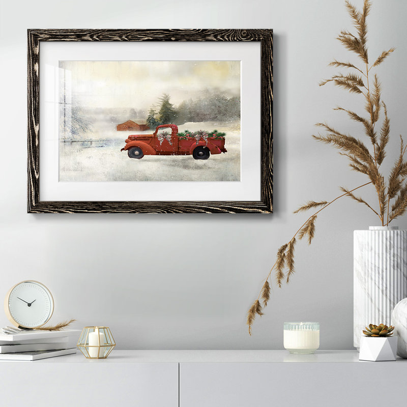 Red Barn Winter, Noir, H 28 po x l 42 po x P 1,5 po