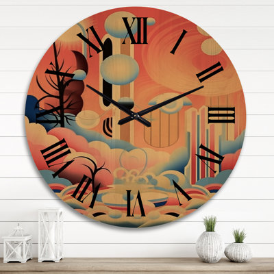 Horloge murale surdimensionnée en bois Dreamcity
