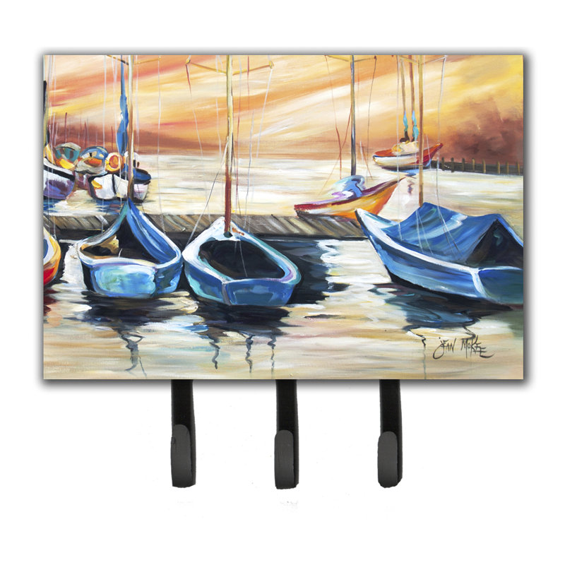 Porte-laisse avec porte-laisse à voiliers et crochet à clé beach view