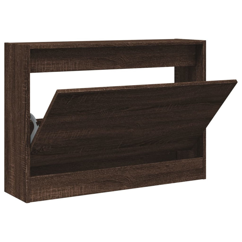 3 Pair Shoe Storage Cabinet, Brown Oak