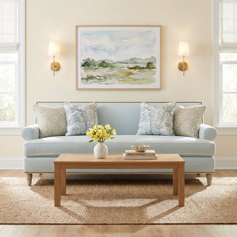 Simeon 86'' Sofa, Peyton Gray Performance Twill, Molasses, Peyton 23