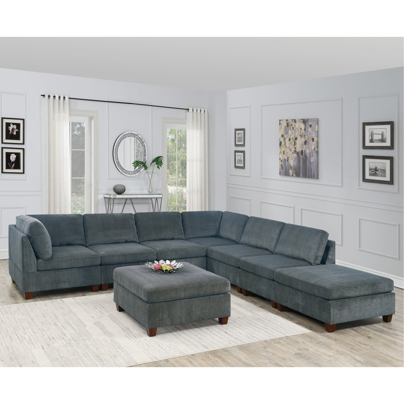 Sectional Couch With Pull-Out Bed, Movable , Two Ports, Cup Holders, For Living Space L-Shaped , Quickly Transform To Holders Optimization