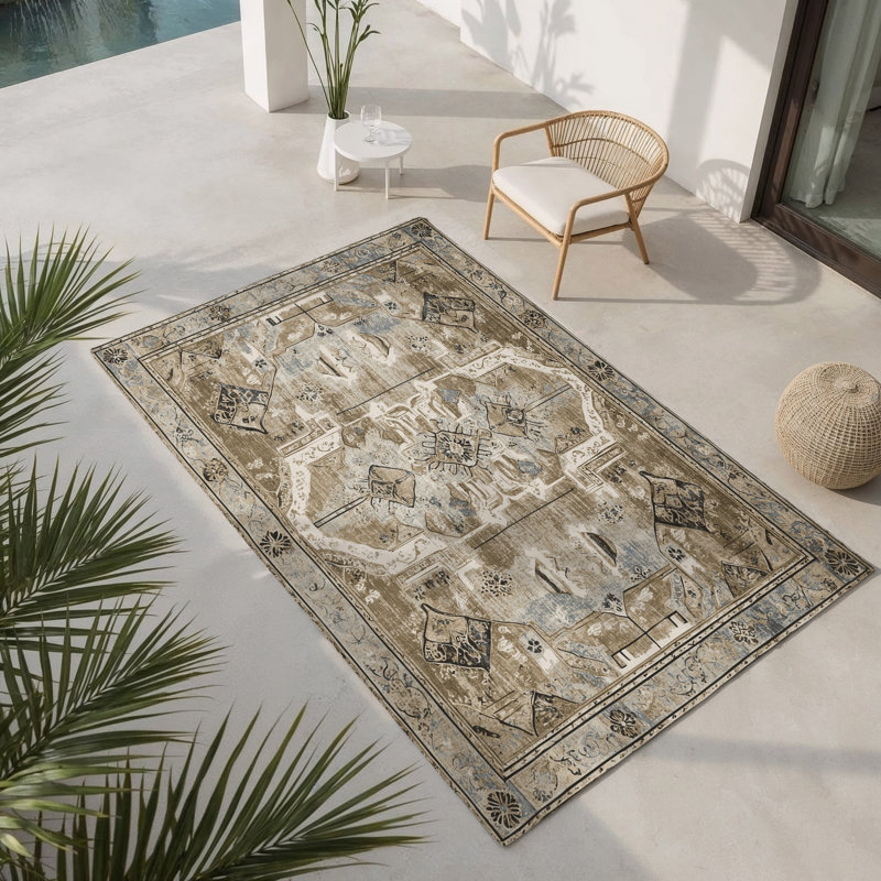 Tapis intérieur et extérieur à mosaïque éternelle, Rectangulaire 2 pi x 3 pi