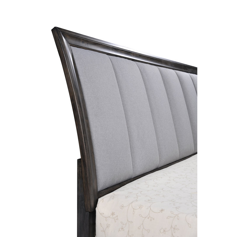 Lit plateforme grand avec rangement 1pc, Gris, Grand lit