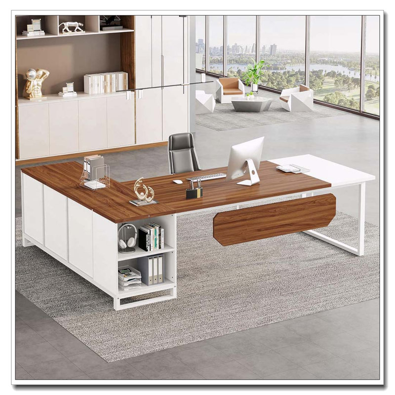 Bureau de direction avec classeur et tablettes