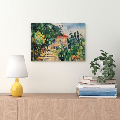 House with Red Roof by Paul Cézanne - Wrapped Canvas
