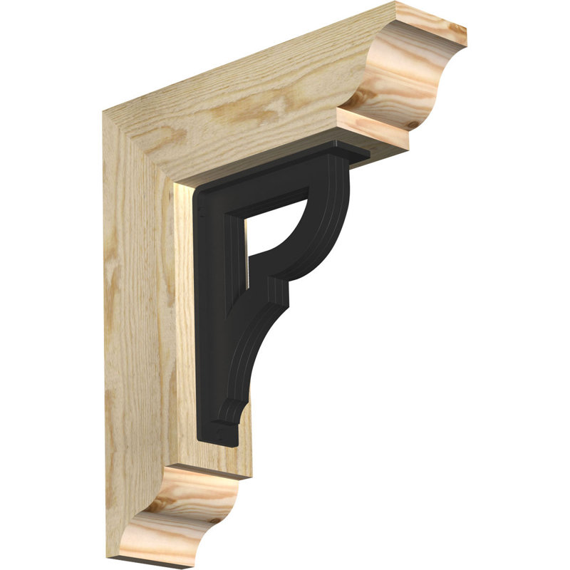 Support de fer triple Bradford, H 18 po x P 15 1/2 po, Sapin Douglas (l 4 po x P 4 po)