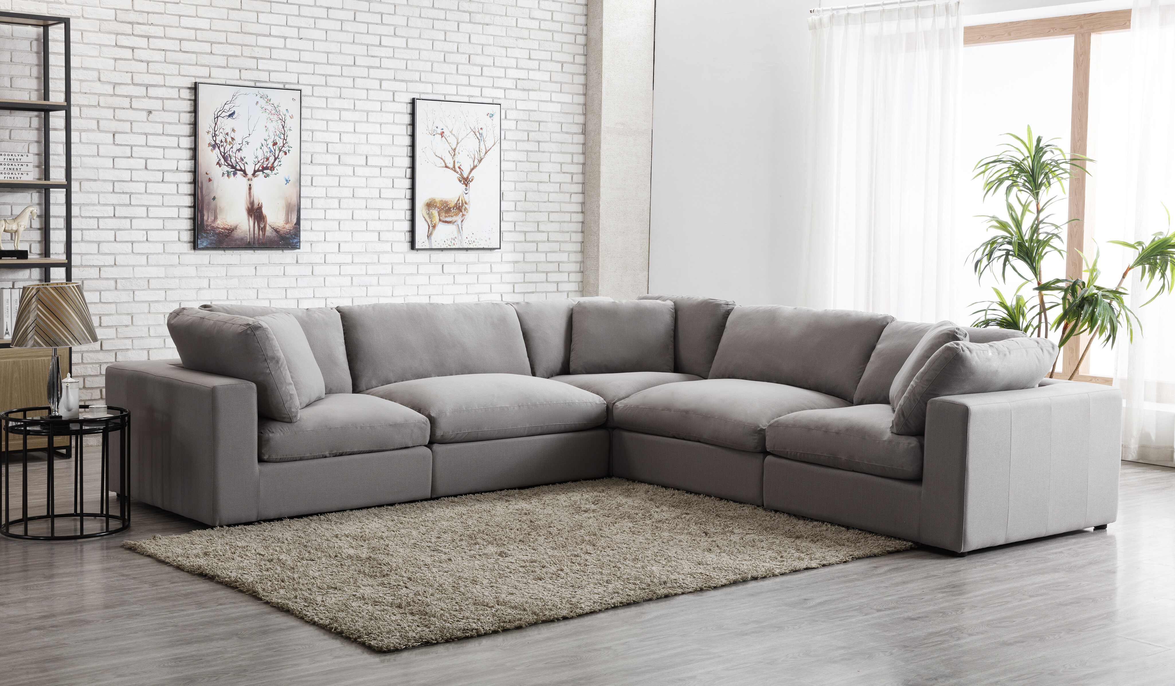 Wade Logan® Albirta 5 - Piece Upholstered Sectional | Wayfair