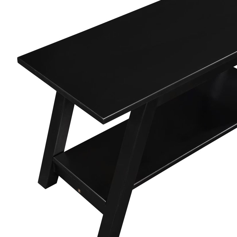 Banc en bois massif avec tablette, Espresso