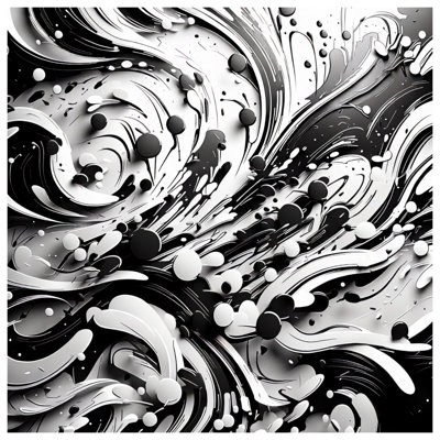 Black White Abstract Swirls Canvas Gallery Wrap in Many Sizes