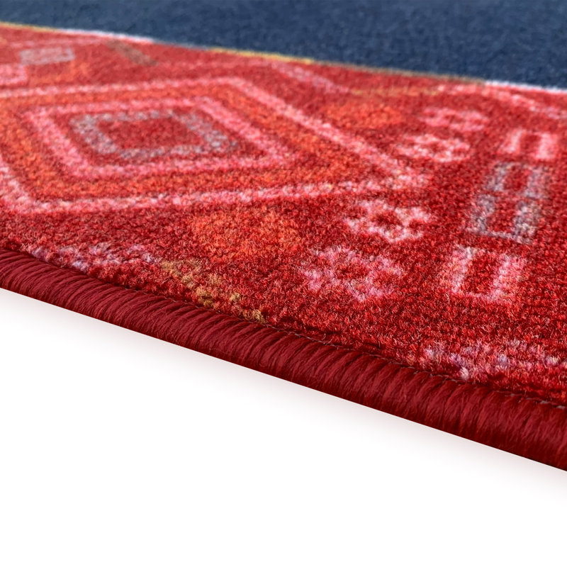 Tapis rouge / bleu Broadway Southwestern, Tapis de couloir 2 pi 2 po x 10 pi