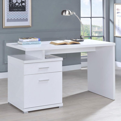 Bureau, bureau réversible à 2 tiroirs