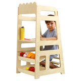 Jaqual 2 - Step Stools for Kids, Adjustable Height Toddler Montessori Wooden Tower