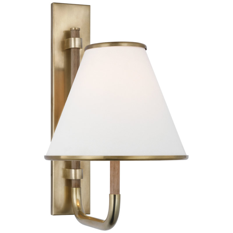 Rigby 1 - Light Armed Sconce, Soft Brass/Natural Oak