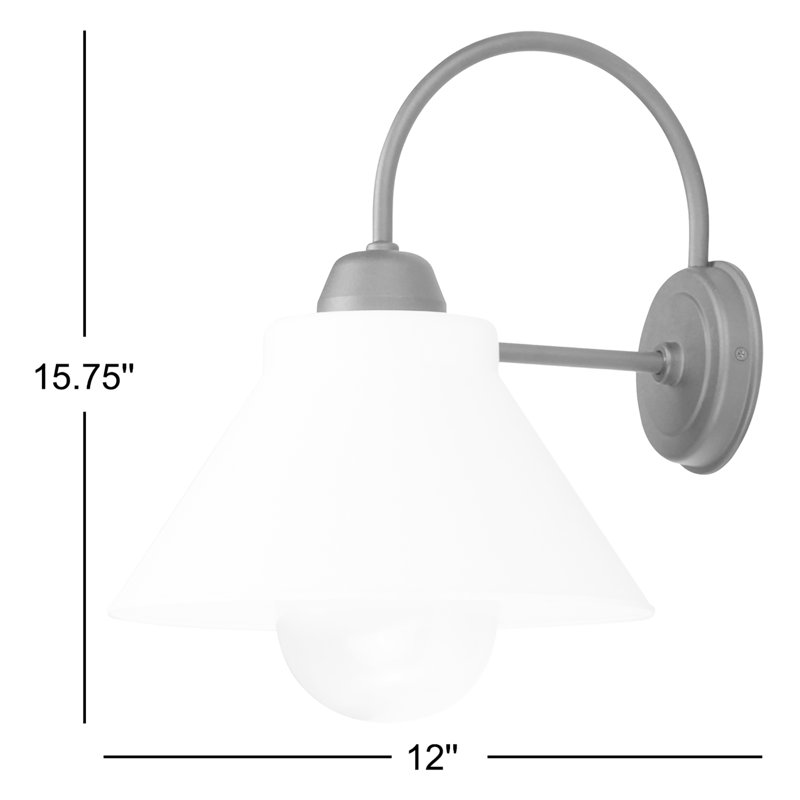 Luminaire de grange d'extérieur à 1 ampoule noire H 15,75 po Shayne