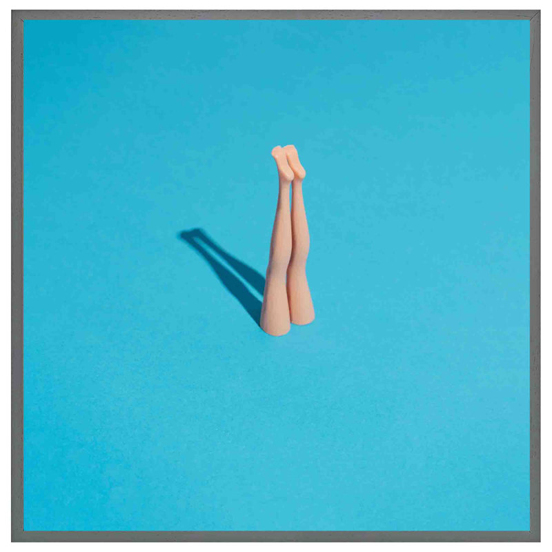 Fishersville Swimming Dive - Single Picture Frame Print, 31cm H x 31cm W x 4cm D, Grey
