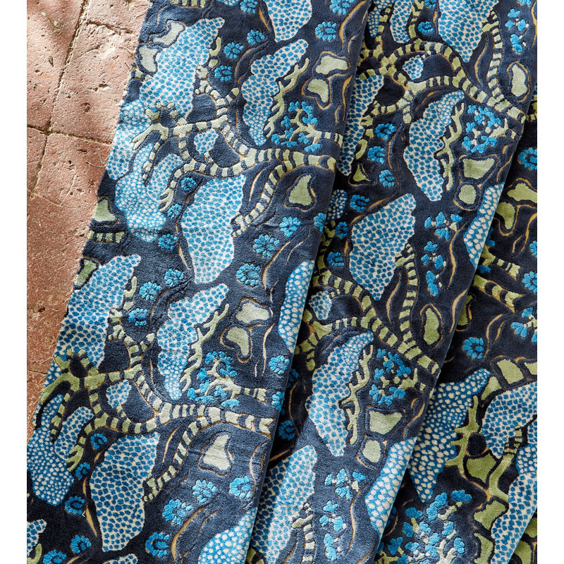 Bonsai & Gingko Fabric, Blue
