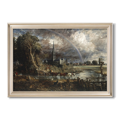 Salisbury Cathedral from the Meadows (Detail), 1831-John Constable-Custom Framed Canvas