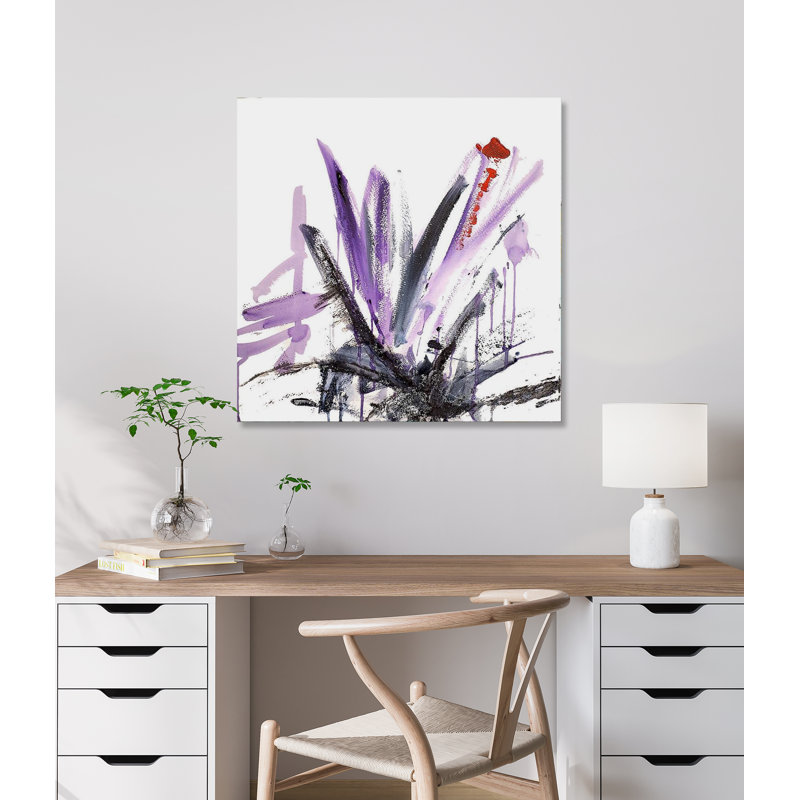 Purple Black I - Artist Enhanced Canvas Print, Black Framed Canvas, 20" H x 20" W x 1.75" D
