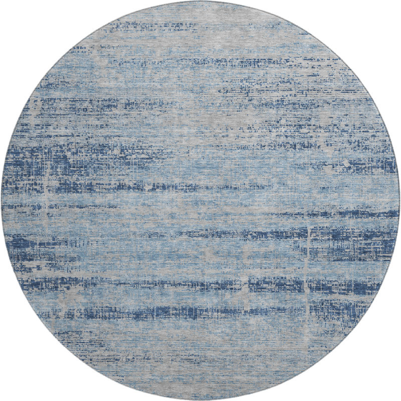 Premium Machine Washable Gerardo Sky Rug, Round 8'