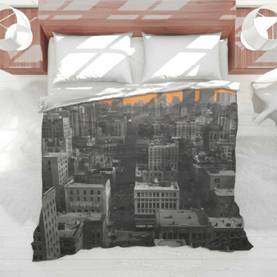 Orange City Skyline Comforter