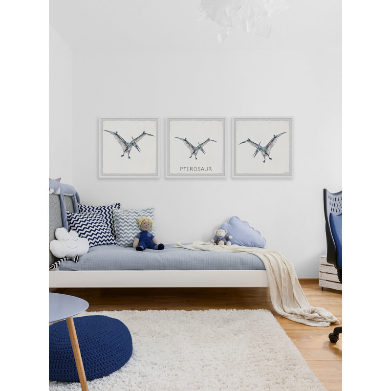 Ensemble de 3 pièces d'art ptérosaure géant Truman, H 12 po x l 12 po x P 1,5 po