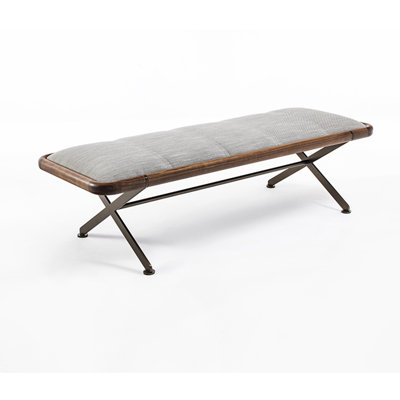 Banc rembourré en lin