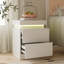 Bedside Table with Charging, 3 Layer Side Table with LED light, Remote and App Control-117530220