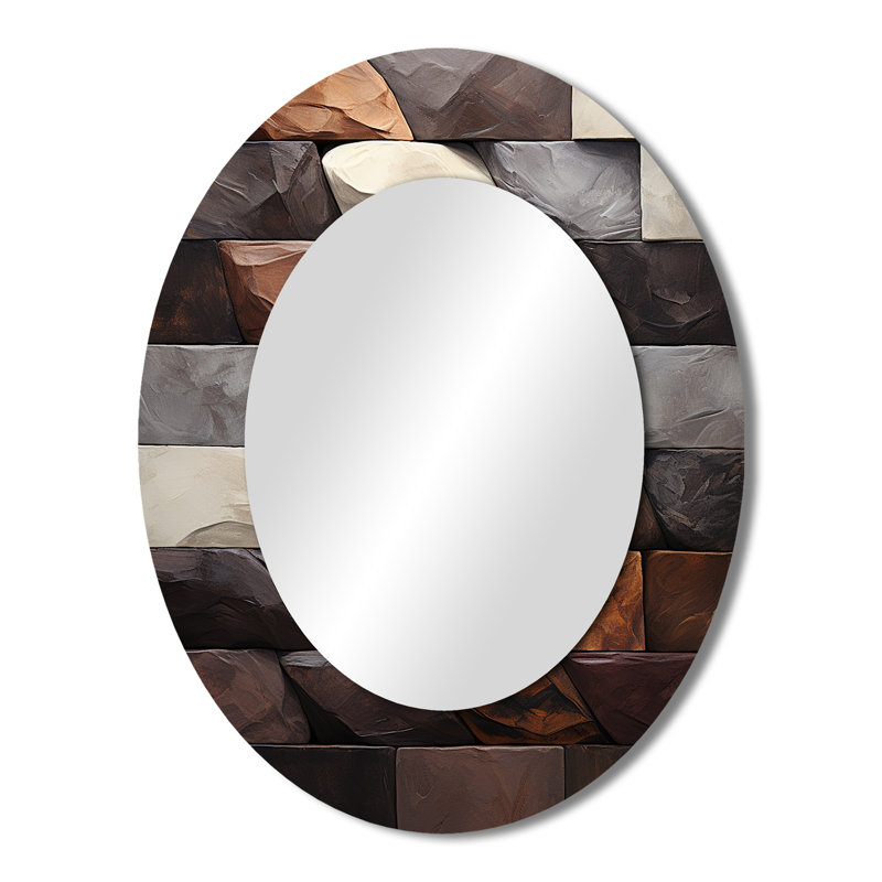Miroir mural Bean Stone Collage I - Gris, 43 po x 33 po